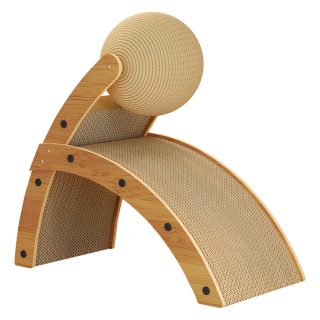 Juguete Rascador Para Gatos Doble Con Bola Y Carton