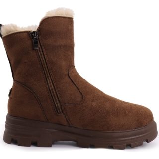 Bota Casual Con Corderito Invierno Media Confort Calidas