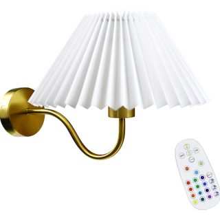 Lámpara Aplique De Pared Pantalla Plástica Plisada LED RGB