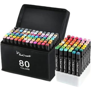 Set De 80 Marcadores Doble Punta En Caja