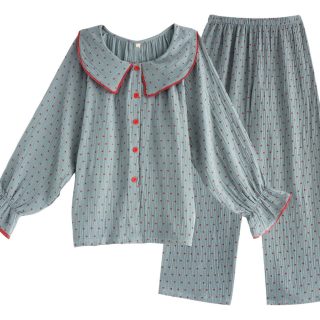 Ropa Para Dormir Puntos Rojos Para Dama Pijama Abrigo