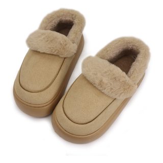 Pantufla Calzado De Abrigo De Corderito Suela Alta Dama